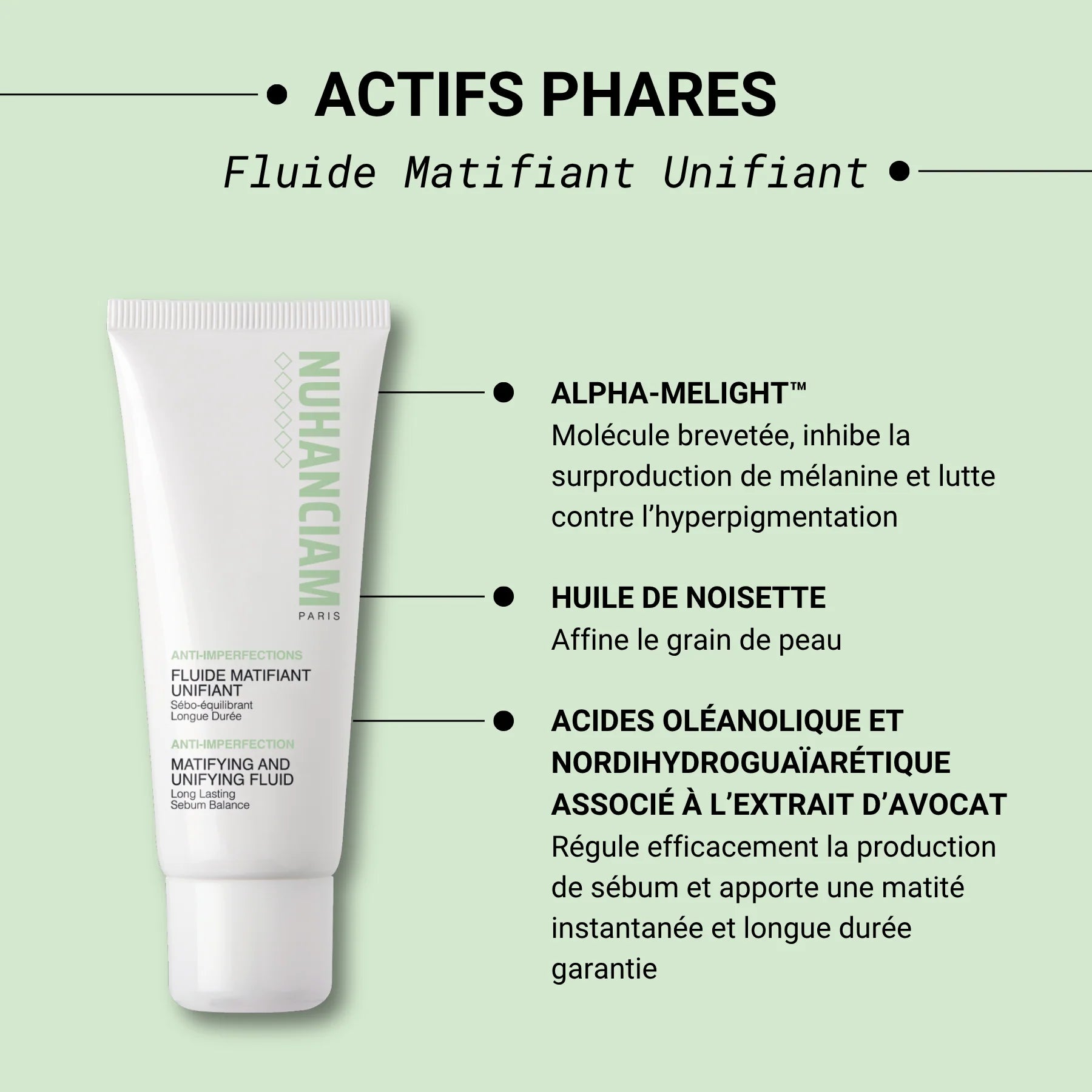 Fluide matifiant unifiant