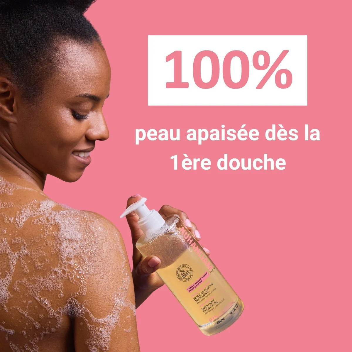 Huile de douche émolliente lavante
