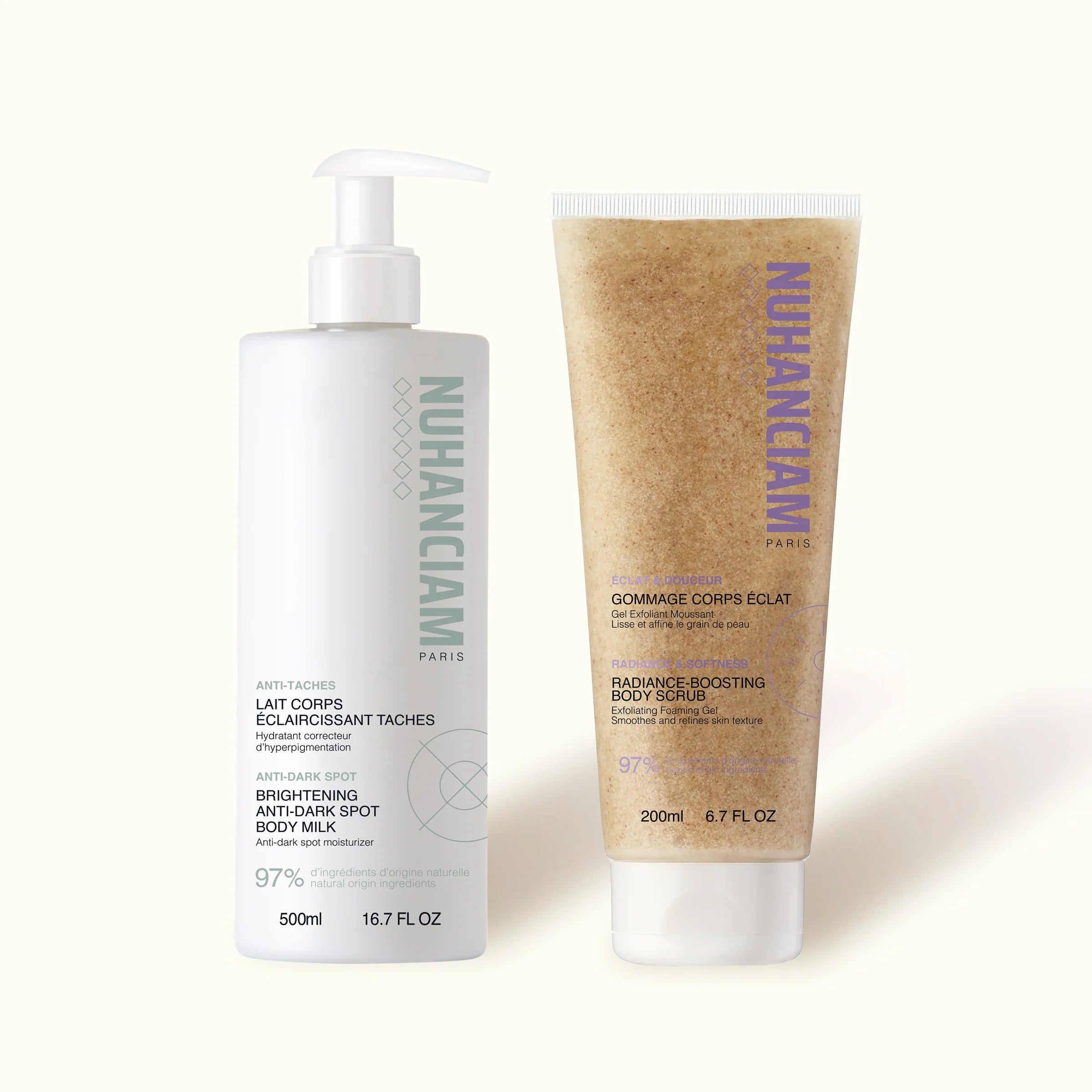 Duo lait corps anti-taches & gommage
