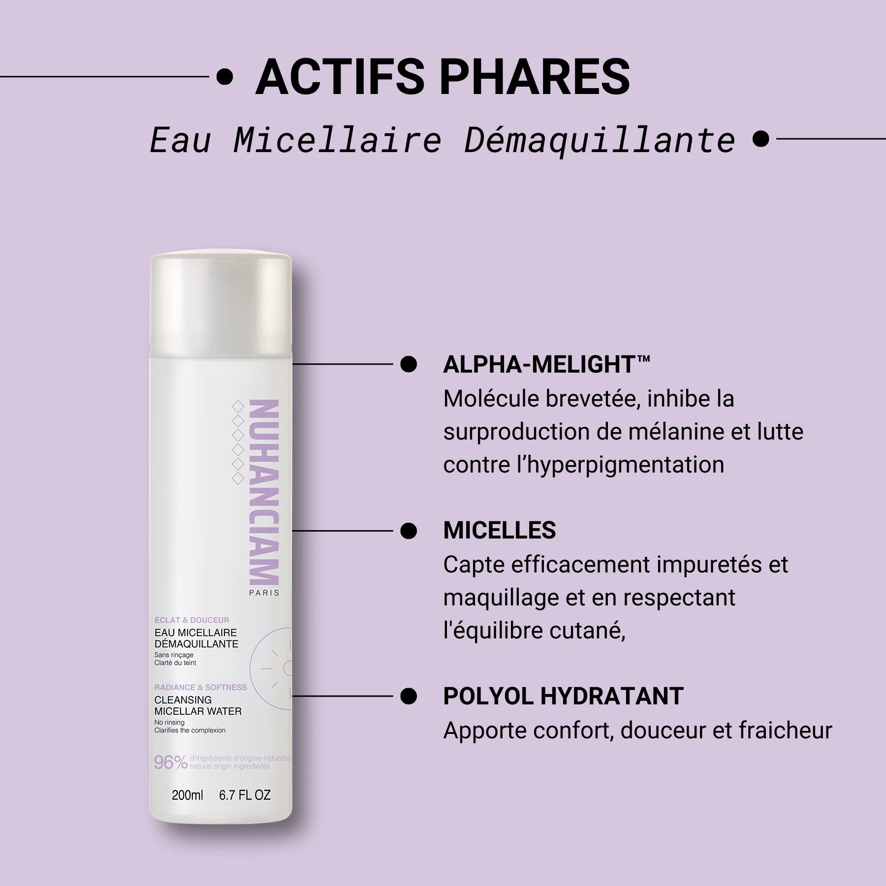 Eau micellaire démaquillante